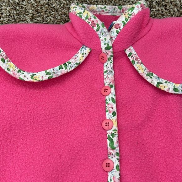 Vintage Babycrest Fleece Winter Pink Floral Baby Walksuit Jumpsuit 12M - Picture 5 of 13
